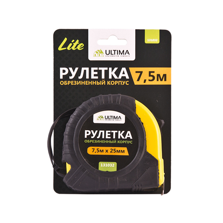 Рулетка Ultima Lite, 7,5мх25мм, обрезин пластик корп (12)